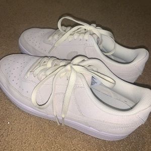 Women’s Nike Air Force 1s- size 8: suede, light yellow